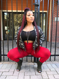 Red Highwaist Leggings "WITHOUT JACKET AND WITHOUT BLACK TOP"