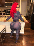 Ms. Blue Reddish Detailed 2 piece set BOTTOMS ONLY NO TOP INCLUDED "HIGH QUALITY"