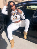 2 Piece "BOSS' Hoodie Cream Set "High Quality"