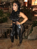 2Piece Black With Gold Sparkles With SeeThru Mesh Material On The Sides (BOTTOMS ONLY NO TOP INCLUDED\)