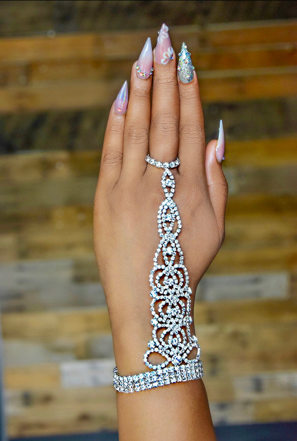 Silver Rhinestone Arm/Ring Jewelry