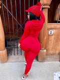 Red 2 Piece “work out set/track suit “HAT NOT INCLUDED”