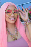 Lite Pink Knot 2 Piece Set “WITH” gold Swarovski Crystal Shades/ Sunglasses