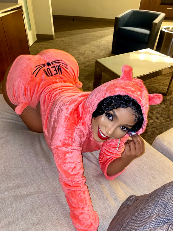 Ms “Meow” Fluffy Hoodie 2 Piece Set