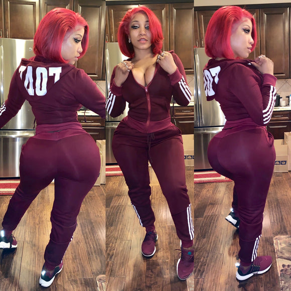 Cranberry 2 piece “Love”  joggers set