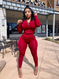 2 piece Burgundy workout set (versatile)