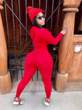 Red 2 Piece “work out set/track suit “HAT NOT INCLUDED”