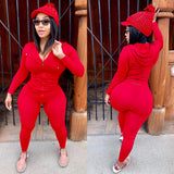 Red 2 Piece “work out set/track suit “HAT NOT INCLUDED”