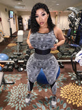 Grey/Black/white 2 Piece Workout Set