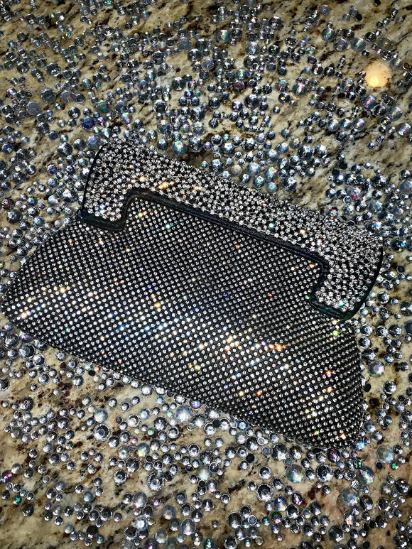 Swarovski Crystal Clutch With black Out Line