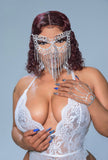 Ms Craving WITHOUT Silver Swarvoski Crystal Mask WITH Silver Hand Jewelry And WITHOUT White Snake Skin Red Bottoms