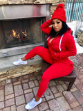 Red 2 Piece Jogger Hoodie Set "HAT NOT INCLUDED"