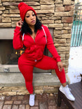 Red 2 Piece Jogger Hoodie Set "HAT NOT INCLUDED"