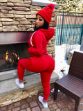 Red 2 Piece Jogger Hoodie Set "HAT INCLUDED"